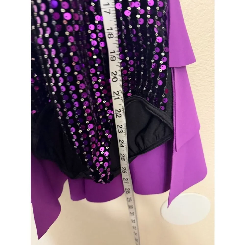 WEISSMAN Dance purple sequin costume dress Barracuda 16310 LC-large child